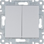 Вимикач HAGER LUMINA одноклавішний 1-тактовий 2-кл. Н.В.-контакт 10А/250В срібний