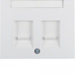 Накладка для супортів HAGER-BERKER під 2 модуля RJ12/RJ45 полярна білизна К.1