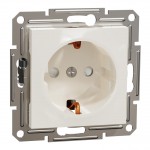 Розетка SCHNEIDER ASFORA EPH2900223 з з/к зі шторками без рамки кремова