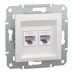 Розетка SCHNEIDER ASFORA EPH4800121 комп. 2-я RJ45 кат.6 без рамки біла