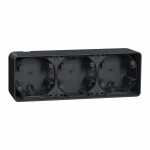 Коробка потрійна SCHNEIDER Mureva Styl MUR37713 горизонтальна для зовнішнього монтажу IP55 чорна