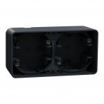 Коробка подвійна SCHNEIDER Mureva Styl MUR37914 горизонтальна для зовнішнього монтажу IP55 чорна