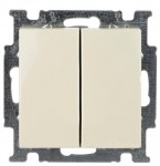 Вимикач 2-клавішний ABB Вasic55 (сх.5) слонова кістка