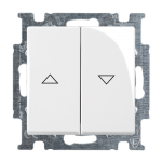 Кнопка жалюзі 2-клавішний ABB Вasic55 (сх.4) біла