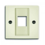 Центральна плата 1-на під модулі Keystone пряма з тримачем модуля ABB Вasic55 слонова кістка