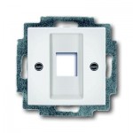 Центральна плата 1-на під модулі Keystone пряма з тримачем модуля ABB Вasic55 біла