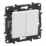 Вимикач LEGRAND Niloé Step 2-клавішний (сх.5) 10А білий