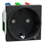 Розетка з зк зі шторками зарядка USB type-C  2.1А SCHNEIDER Unica NEW авт.клеми антрацит