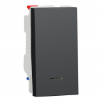 Вимикач (перемикач) SCHNEIDER Unica NEW 1 кл. з можл. підсв. 1 мод. 10А сх.6 антрацит