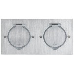 Люк розеточный в пол LEGRAND двойной нержавеющая сталь