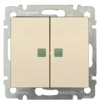 Вимикач двоклавішний з підсвічуванням (сх 5) LEGRAND Valena Classic слонова кістка