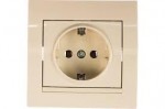 Розетка LEZARD Deriy 702-0202-121В з заземлюючим контактом крем