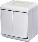 Вимикач 2-клавішний ETI Hermetics VHE-2 IP54 білий