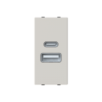 Зарядка подвійна USB type A+C (2.1A/2*1A) 1 мод. АВВ Zenit N2185.3 DN дюна