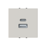 Зарядка подвійна USB type A+C (3A/2*1.5A) 2 мод. АВВ Zenit N2285.4 DN дюна