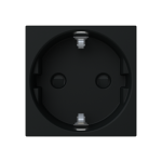 Розетка ABB Zenit з заземлюючим контактом і захисними шторками 2 мод. чорна матова N2288NТ