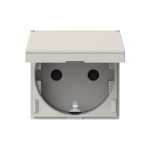 Розетка ABB Zenit з заземлюючим контактом захисними шторками з кришкою 2 мод. дюна N2288.1DN
