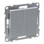 Выключатель LEGRAND Suno 2-клавишный 10АХ/250В автоклеммы алюминий