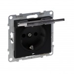 Розетка c заземлением LEGRAND Suno 16А 250В с крышкой черная