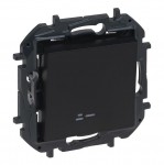 Вимикач LEGRAND Niloé Step 1-клавішний з підсвічуванням (сх.1) 10А чорний