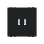 Зарядка подвійна USB type С+C 30Вт 2 мод. АВВ Zenit N2285.5 NТ чорна матова