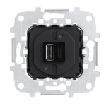 Механізм подвійної зарядки USB АВВ Sky Niessen Skymoon type A+C (3.1А/2х1.5А)