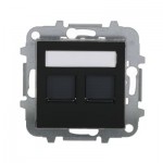 Центральна плата виводу АВВ Sky Niessen з супортом подвійна комунікаційна чорний оксамит