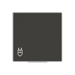 Центральна плата розетки з зк та кришкою АВВ Sky Niessen чорний оксамит