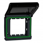 Адаптер с крышкой для установки SCHNEIDER Unica NEW в Mureva Styl IP55 черная