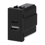 Зарядка двойная USB type A+C (2.1A/2*1A) 1 мод. АВВ Zenit N2185.3 АN антрацит