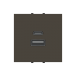 Зарядка двойная USB type A+C (3A/2*1.5A) 2 мод. АВВ Zenit N2285.4 DN антрацит