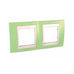 Рамка SCHNEIDER UNICA MGU6.004.563 2 місця горизонтальна зелене яблуко/слонова кістка
