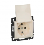 Розетка c заземлением LEGRAND Suno 16А 250В с крышкой слоновая кость