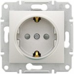 Розетка SCHNEIDER Sedna SDN3000160 з заземл.контактом з захисними шторками 16A алюміній