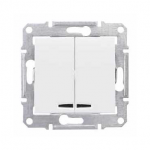 Вимикач SCHNEIDER Sedna SDN0300321 2кл. (Сх.5) з підсвічуванням білий