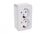 Розетка SCHNEIDER PRIMA WDE001048 подвійна з заземлюючим контактом з защіт.шторкамі відкр. установка біла