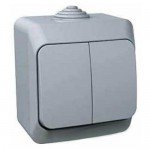 Вимикач SCHNEIDER CEDАR WDE000650 2кл. зовнішній IP 44 сірий
