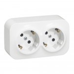Розетка подвійна з з/к LEGRAND Forix 16А IP20 зовнішнього монтажу біла