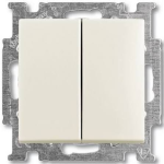 Выключатель 2-клавишный ABB Вasic55 проходной (сх.6+6) белый шале