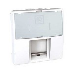 Розетка SCHNEIDER UNICA комп. неекранована RJ45 кат.5е 2 мод.белая