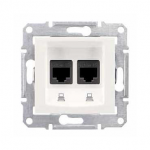 Розетка SCHNEIDER Sedna SDN4400123 комп'ютерна RJ45 кат.5-е UTP подвійна слонова кістка