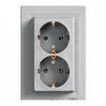 Розетка SCHNEIDER ASFORA EPH9900161 з з/к подвійна вертикальна алюміній