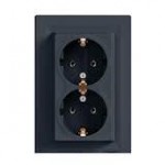 Розетка SCHNEIDER ASFORA EPH9900171 з з/к подвійна вертикальна антрацит