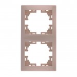 Рамка LEZARD Mira 701-0300-152 вертикальна без вставки 2 місця крем