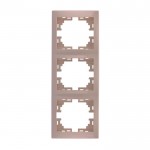 Рамка LEZARD Mira 701-0300-153 вертикальна без вставки 3 місця крем