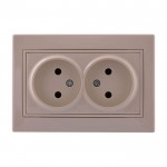 Розетка LEZARD Mira 701-0303-128В подвійна без заземлюючого контакту крем