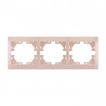 Рамка LEZARD Mira 701-3000-148 горизонтальна без вставки 3 місця перлинно-біла