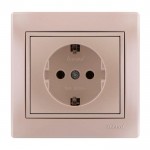 Розетка LEZARD Mira 701-3030-122В з заземлюючим контактом перлинно-білий