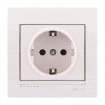 Розетка LEZARD Deriy 702-0202-122 c заземлюючим контактом біла
