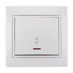 Вимикач LEZARD Mira 701-0202-114 1кл. прохідний з підсвічуванням білий